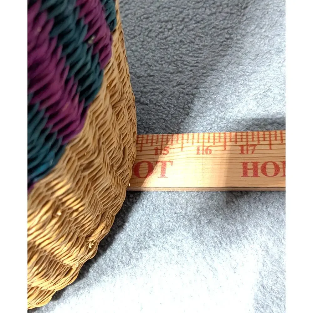 African Bolga Market Basket Large Ghana Tote Handwoven Leather Handles Boho